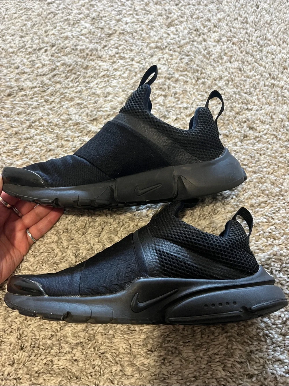 Nike All-Black Slip-On Athletic Sneakers